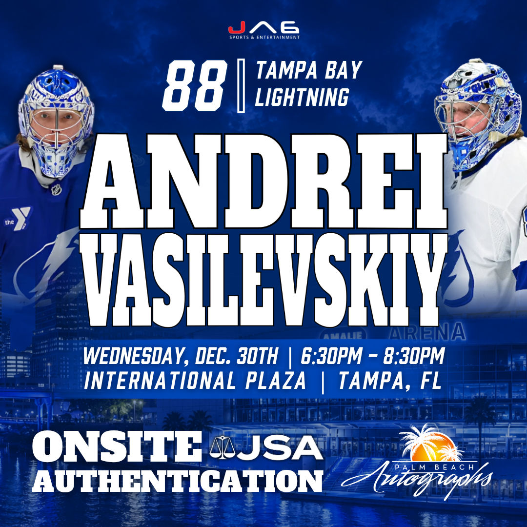 ANDREI VASILEVSKIY In-Store Tampa Bay Lightning Public Autograph Signing Event In Tampa At International Plaza - December 30th, 2026