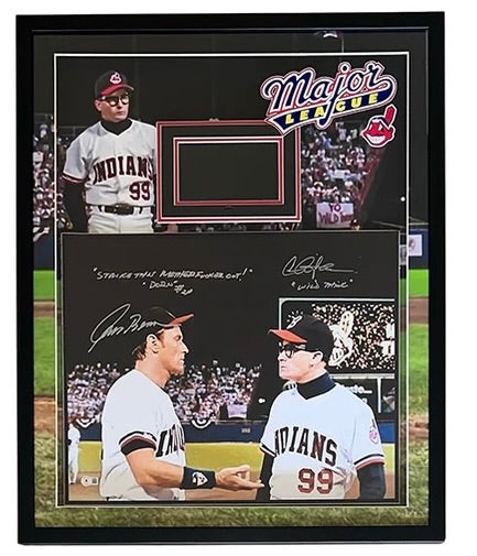 Charlie Sheen & Corbin Benson Autographed Framed "Major League" 16x20 Shadowbox - (JSA)