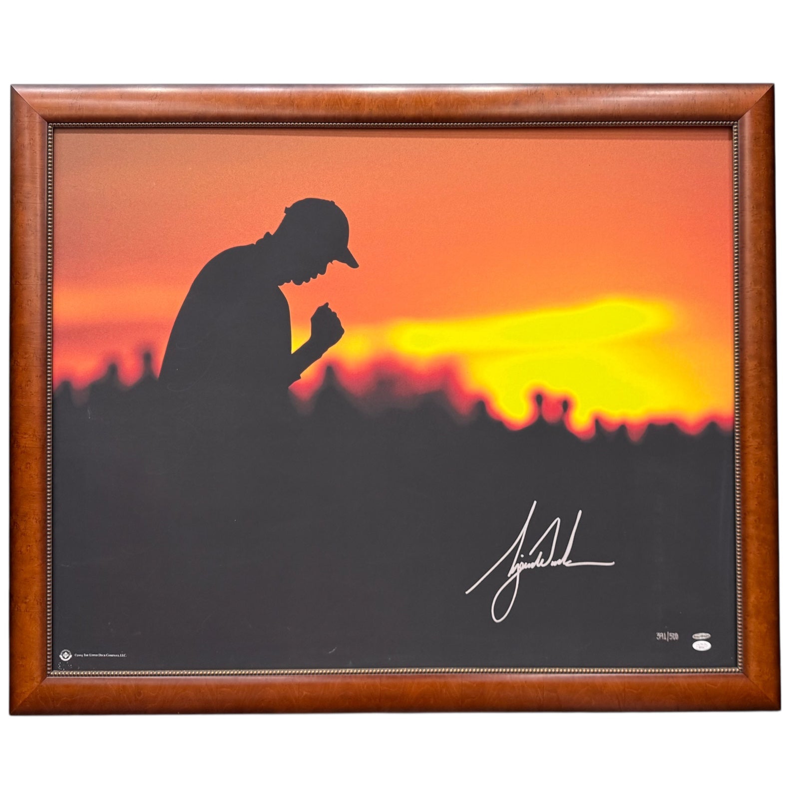 Tiger Woods Autographed Signed "Sunset" 2004 UDA Framed Canvas L.E. 391/500 - JSA 