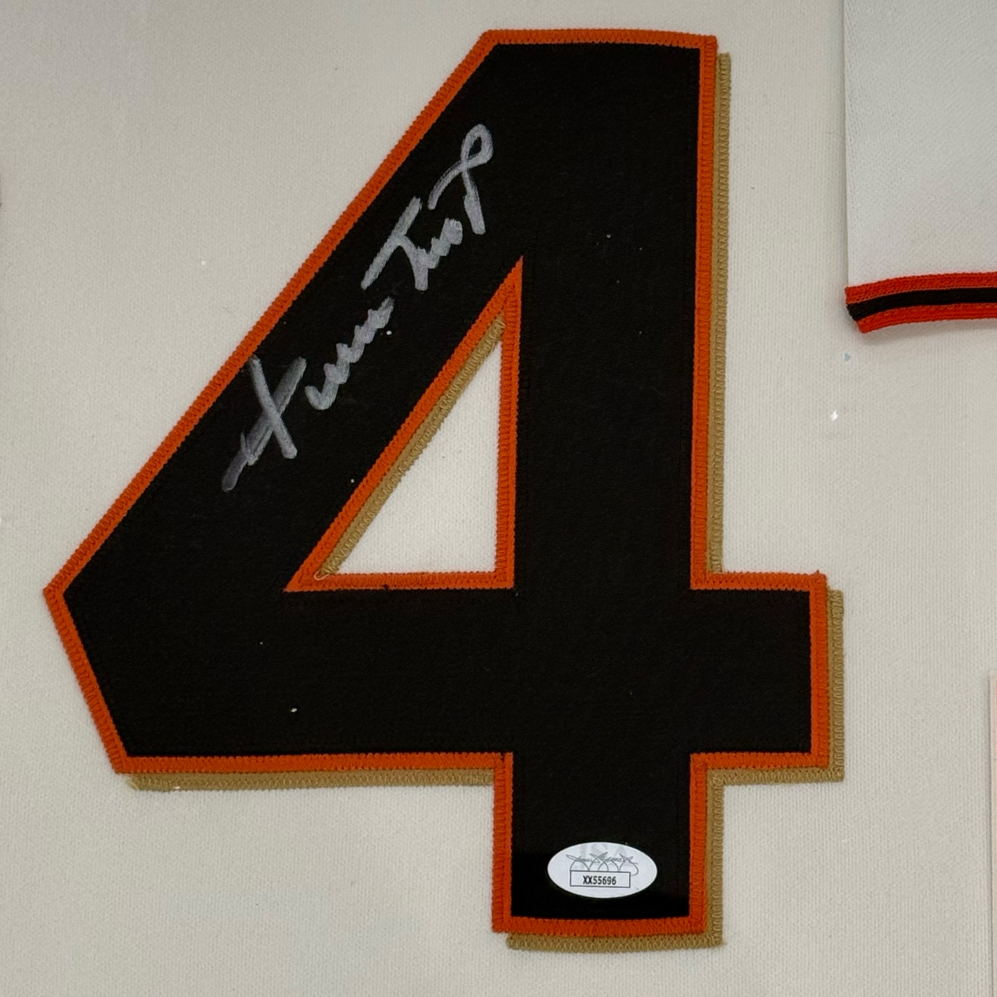 Willie Mays Autographed San Francisco Giants (White #24) Deluxe Framed Jersey - JSA Letter