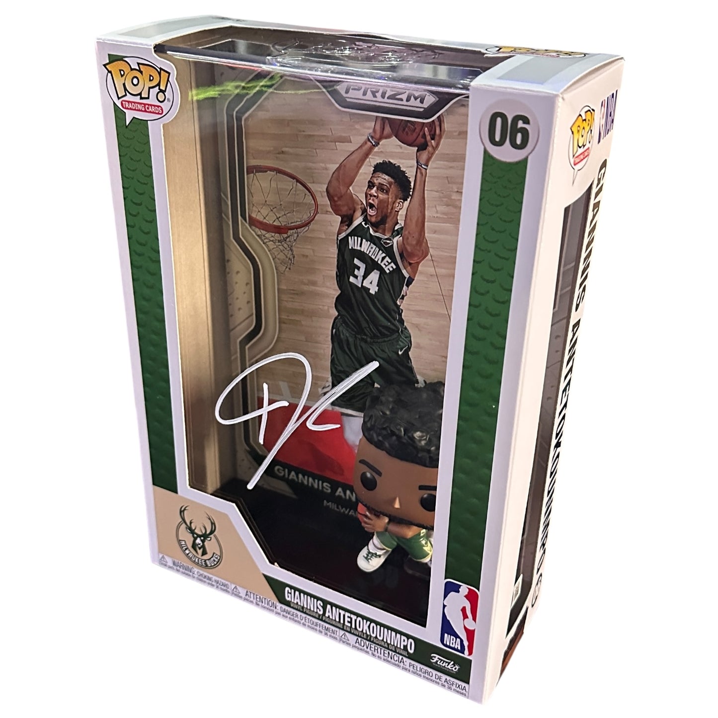 Giannis Antetokounmpo Autographed Funko Pop Panini Prizm - Beckett