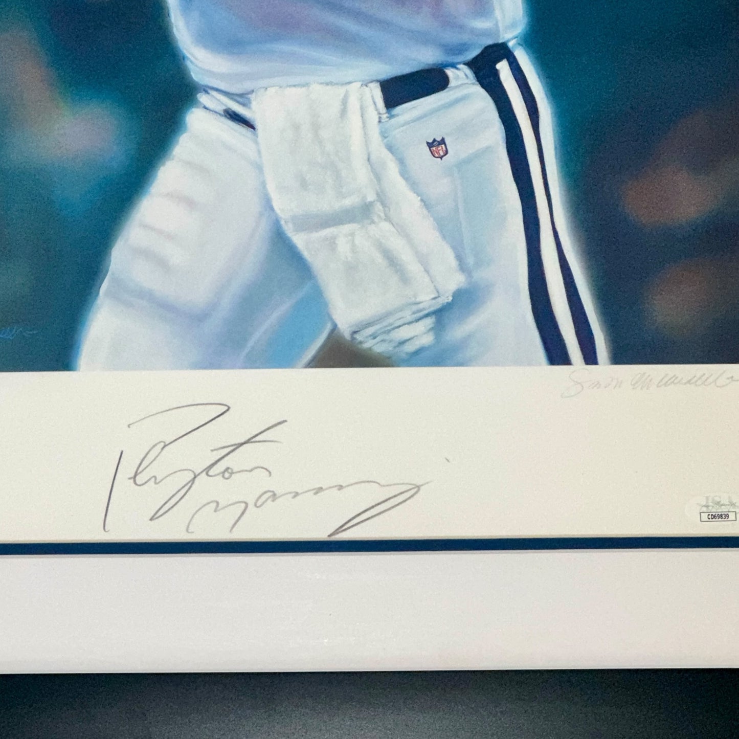 Peyton Manning Autographed Framed 22x29 Litho (JSA)