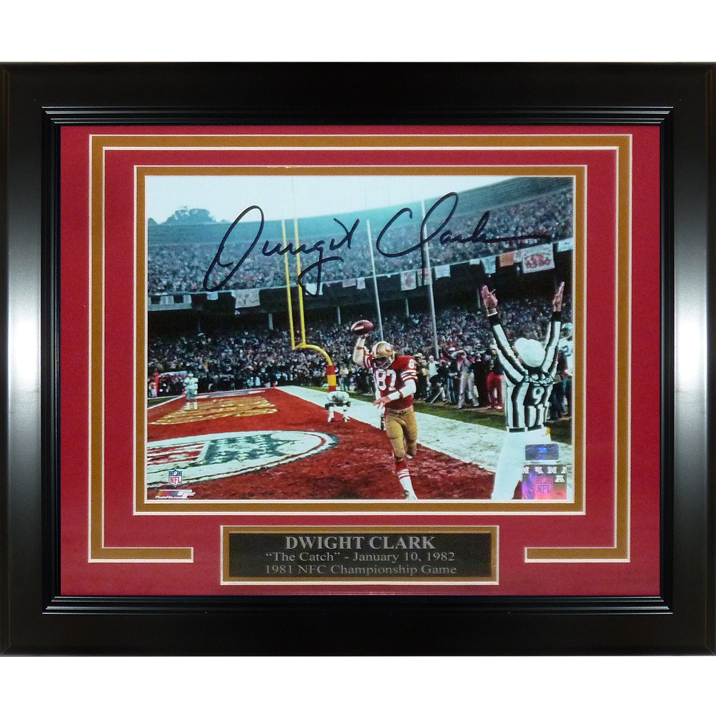 Dwight Clark Autographed San Francisco 49ers (The Catch Celebration) Deluxe Framed 8x10 Photo - JSA