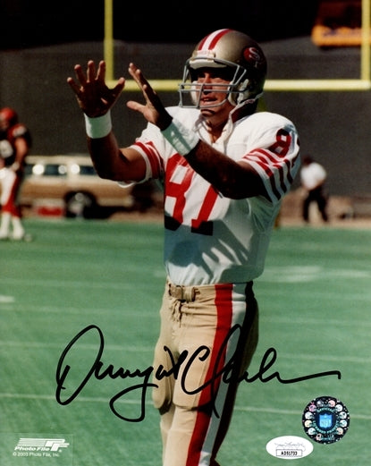 Dwight Clark Autographed San Francisco 49ers (White Jersey) 8x10 Photo - JSA