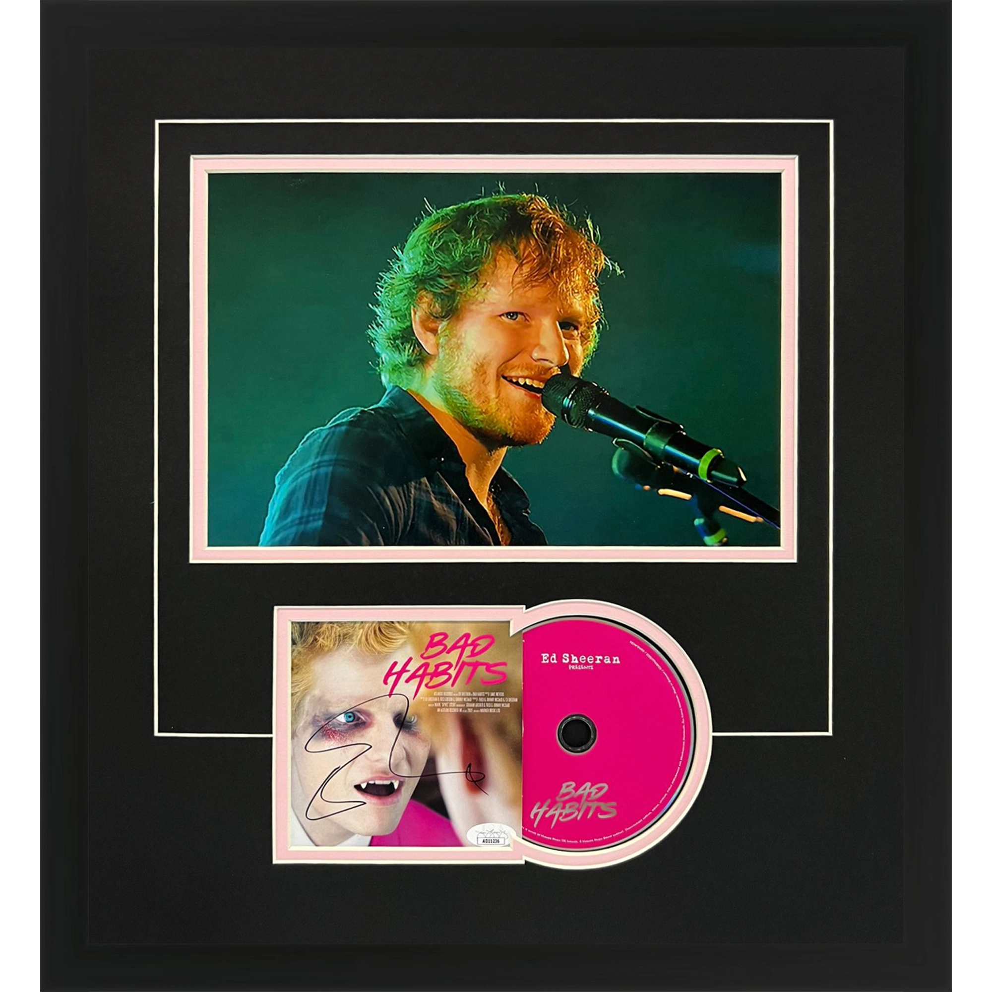 Ed Sheeran Autographed Bad Habits Deluxe Framed CD and Cover - JSA