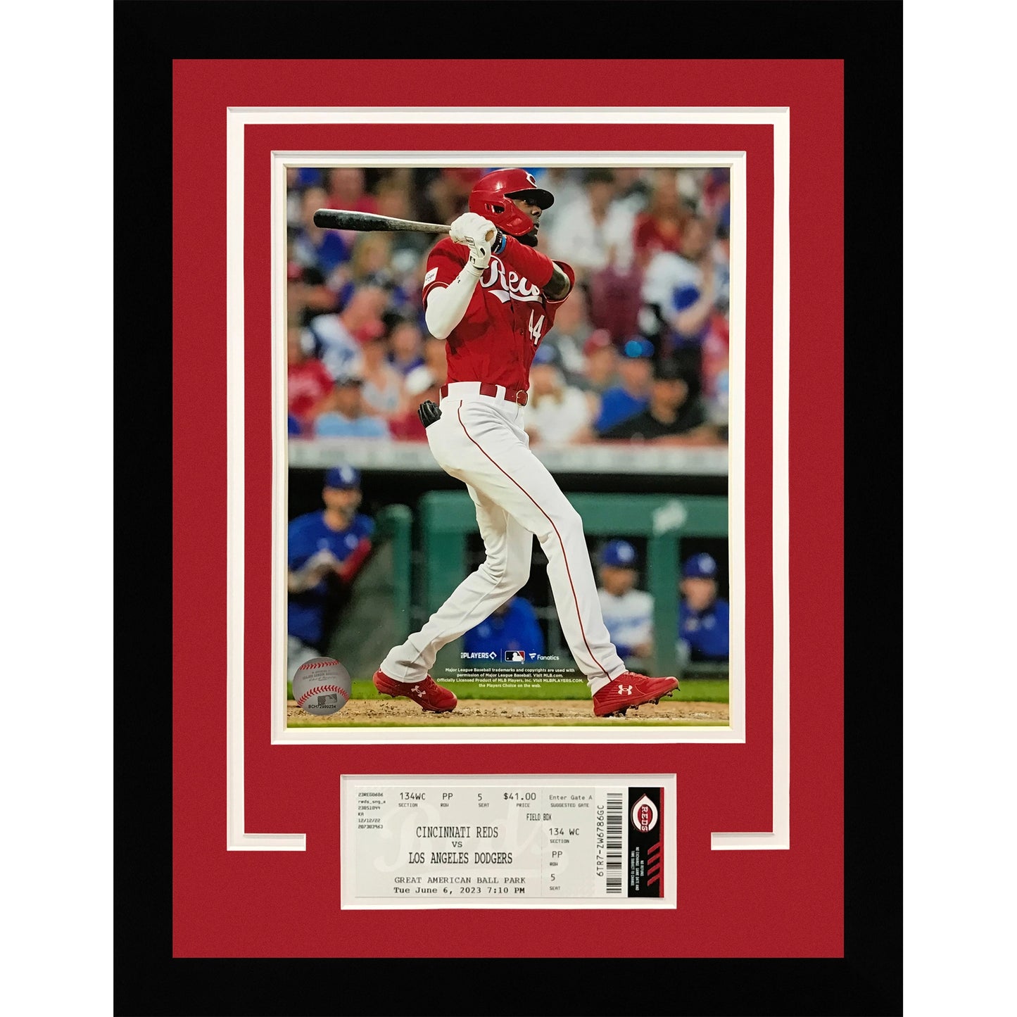 Elly De La Cruz Reds 8x10 Photo Framed with Replica First Game Ticket
