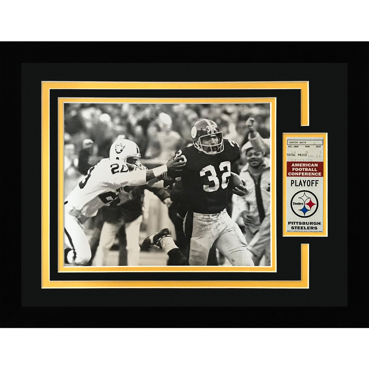 Franco Harris Immaculate Reception Pittsburgh Steelers 8x10 Photo Deluxe Framed with Replica Game Ticket