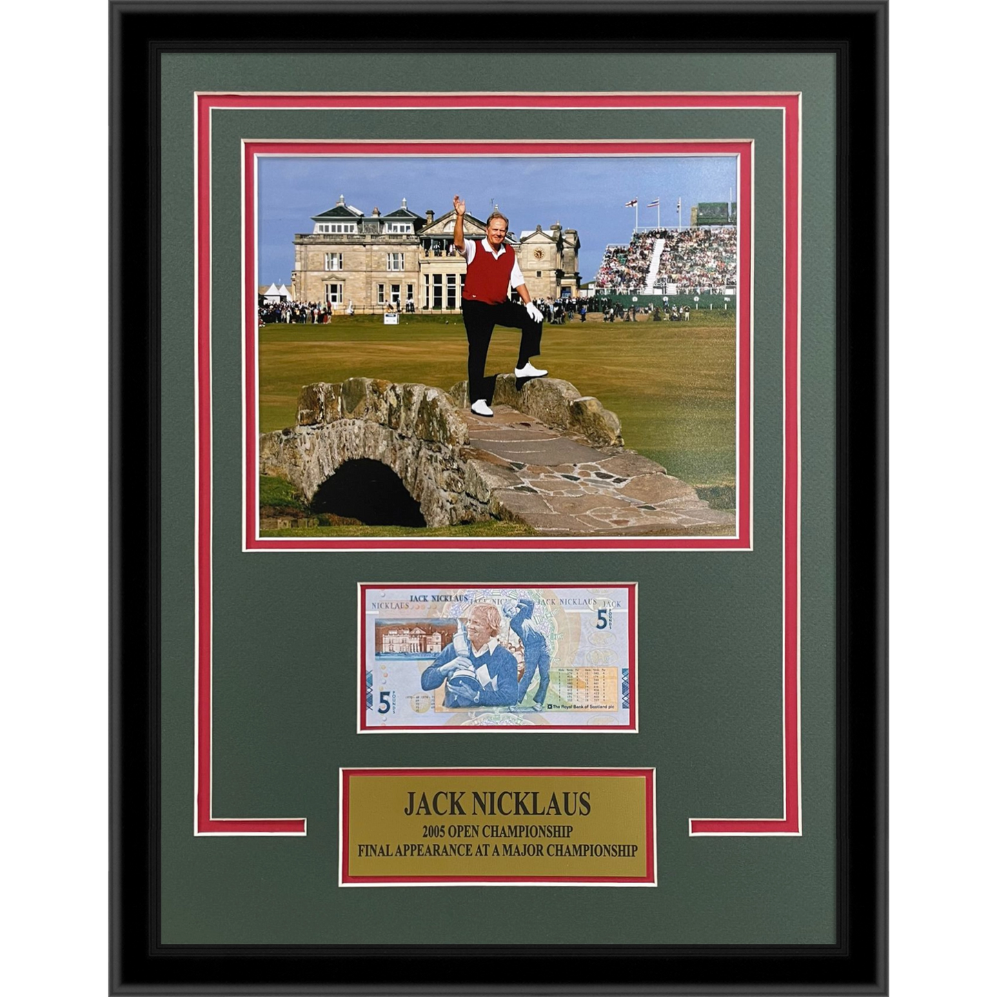Jack Nicklaus 2005 British Open 8x10 Photo Framed with Original 5 Pound Currency Note
