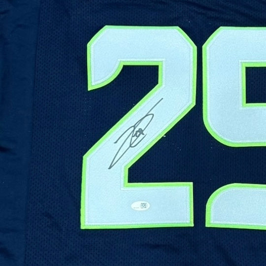 Earl Thomas II Autographed Seattle Seahawks (Navy Blue #29) Custom Jersey - JSA