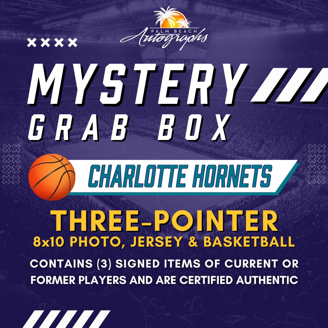 Mystery Grab Box - Charlotte Hornets NBA Basketball Autographed 3 Pointer Box
