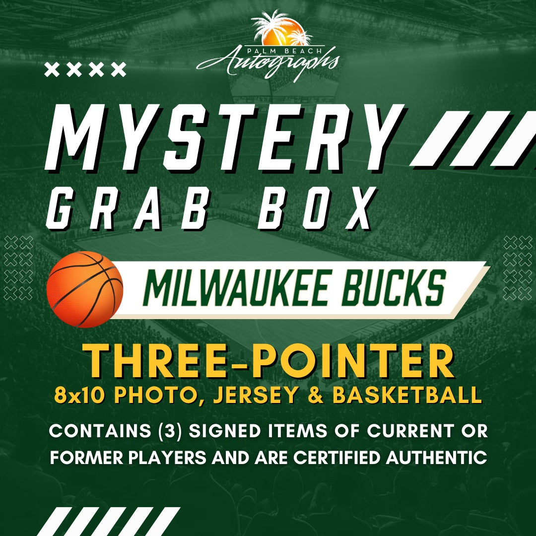 Mystery Grab Box - Milwaukee Bucks NBA Basketball Autographed 3 Pointer Box