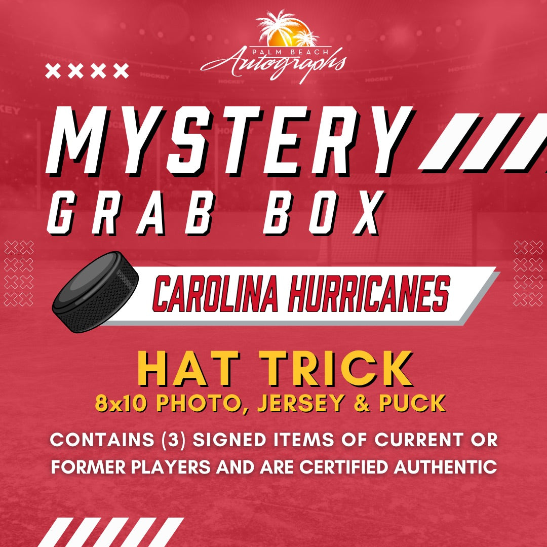 Mystery Grab Box - Carolina Hurricanes NHL Hockey Autographed Hat Trick