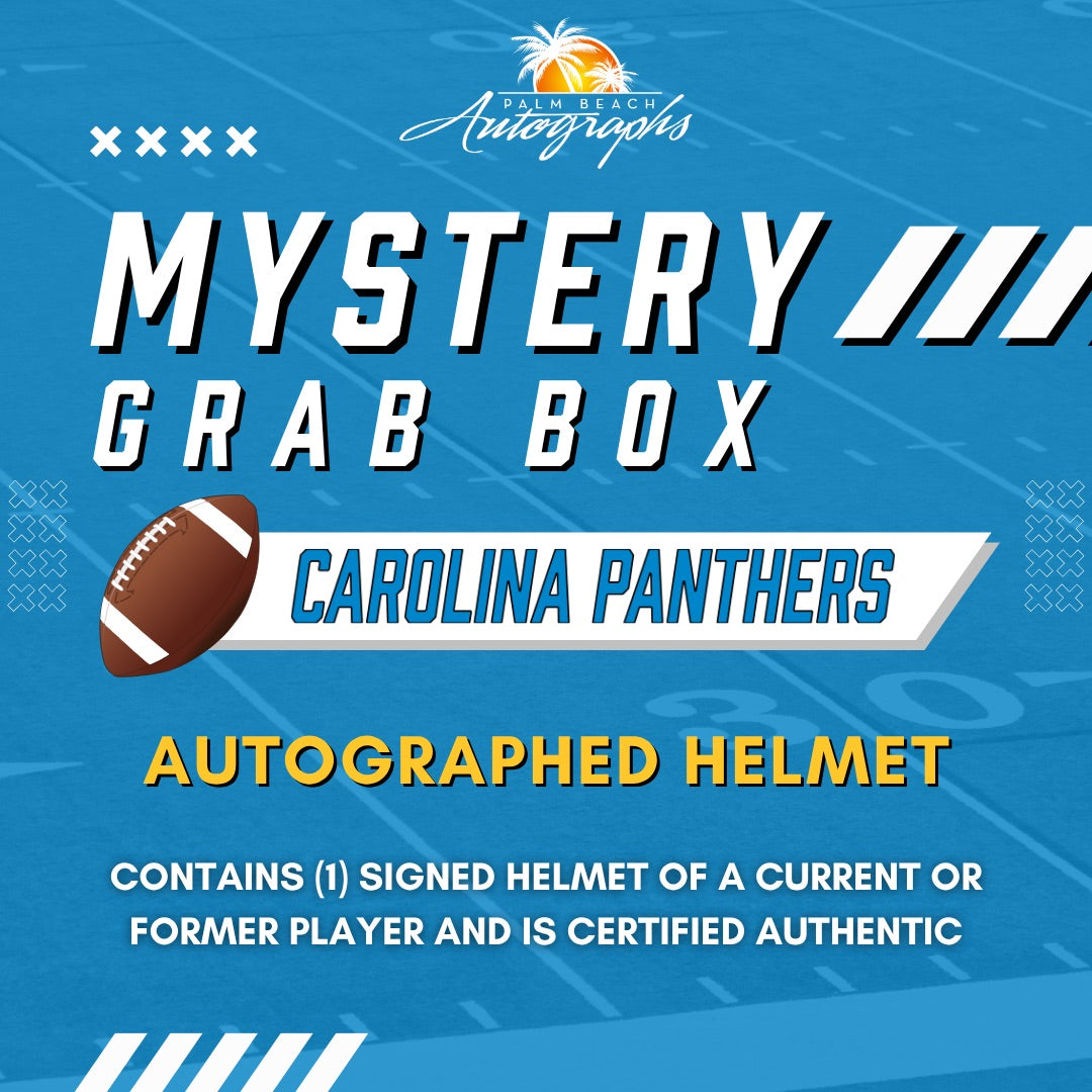Mystery Grab Box - Carolina Panthers NFL Football Autographed Deluxe Full-Size Replica Helmet