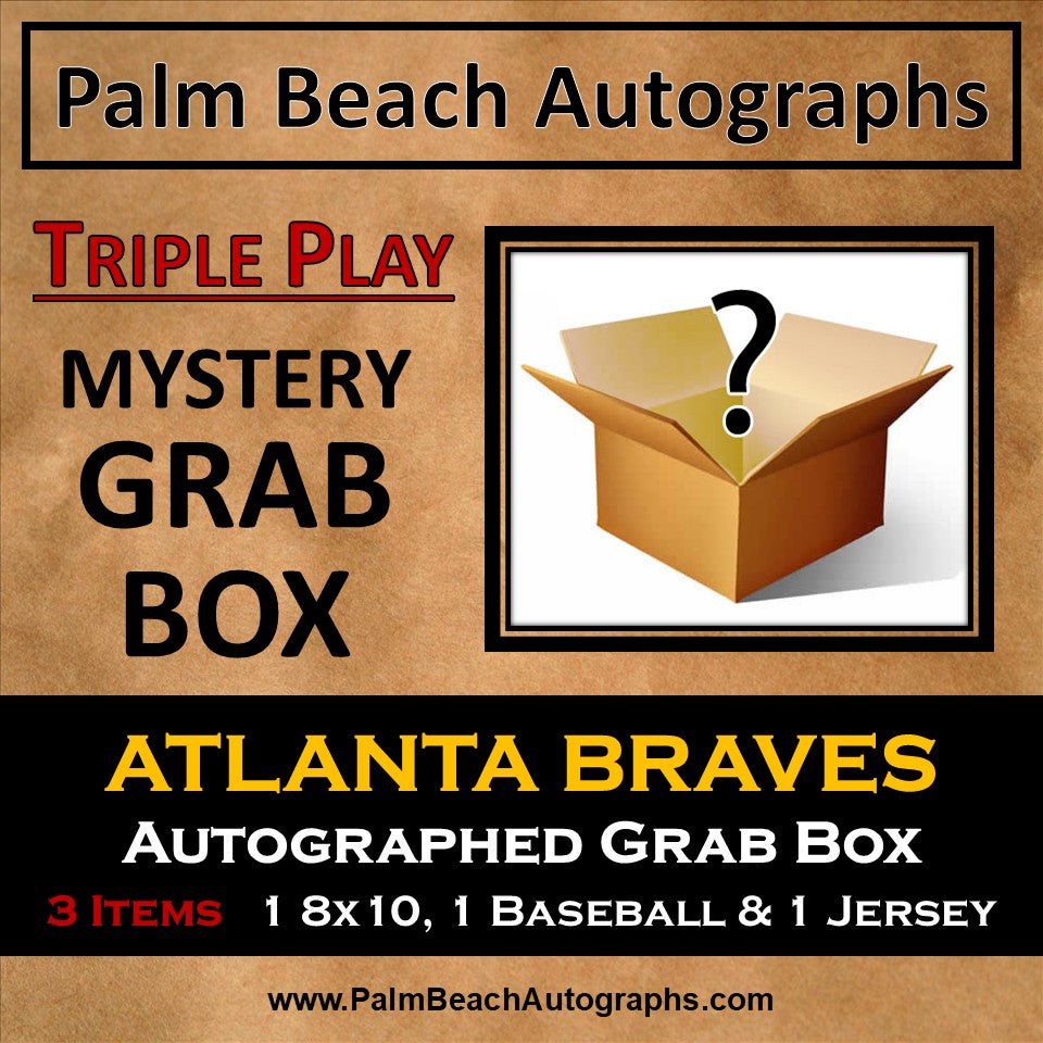 MYSTERY GRAB BOX - Atlanta Braves Players Autographed Baseball Triple Play Box