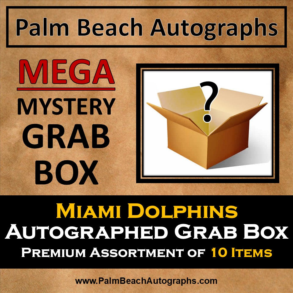 MYSTERY MEGA GRAB BOX - Autographed Miami Dolphins Premium Assortment of 10 items