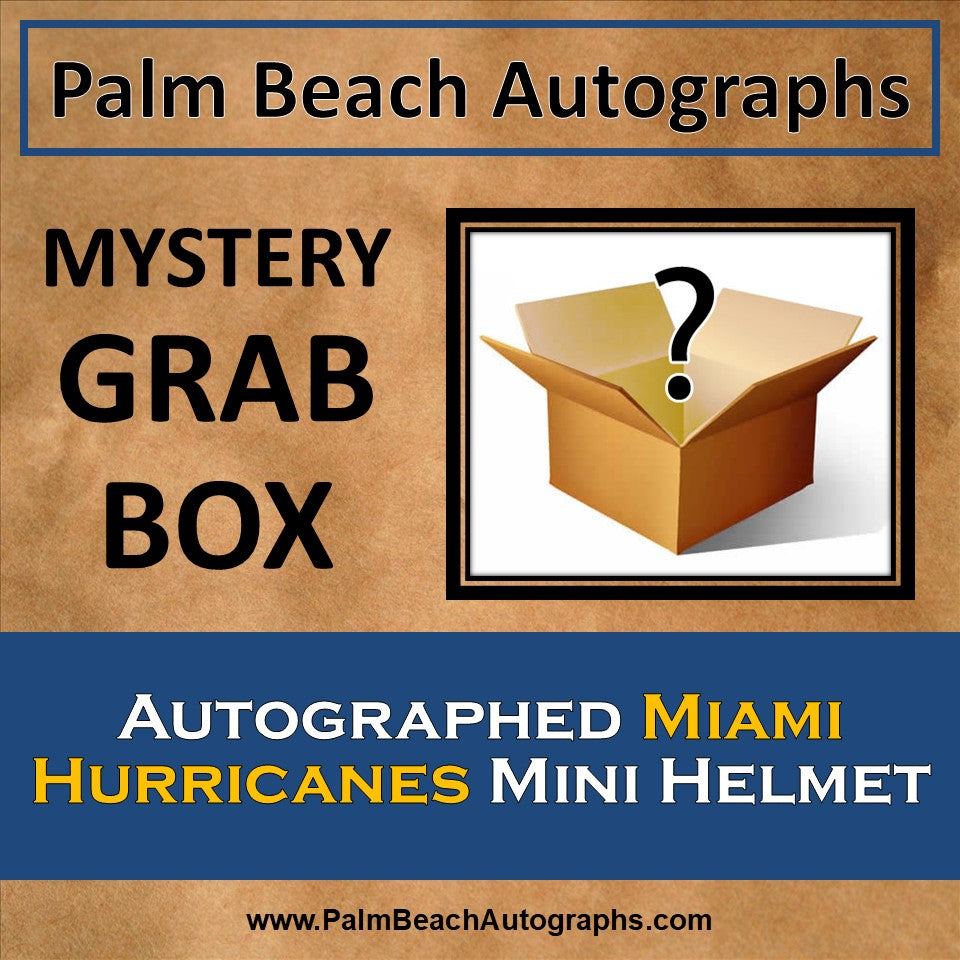 MYSTERY GRAB BOX - Autographed Miami Hurricanes Mini Helmet
