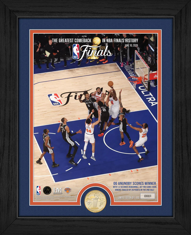 OG Anunoby The Greatest Comeback NBA Finals 2026 Game 4 Bronze Coin Photo Mint Frame