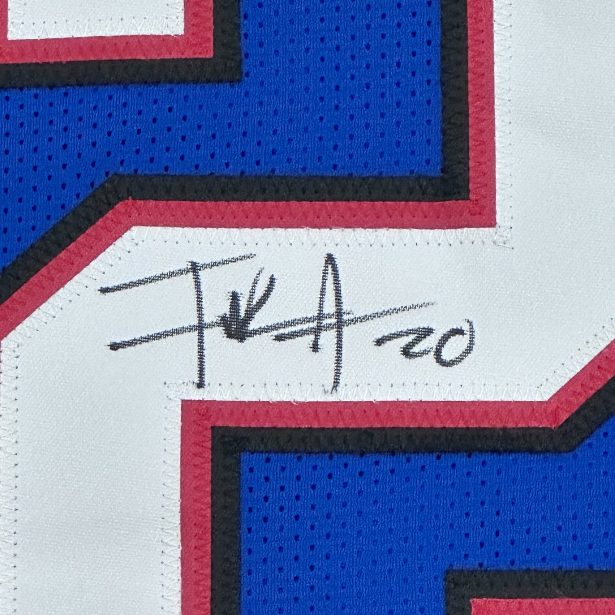 Frank Gore Autographed Buffalo (Blue #20) Custom Stitched Jersey - JSA