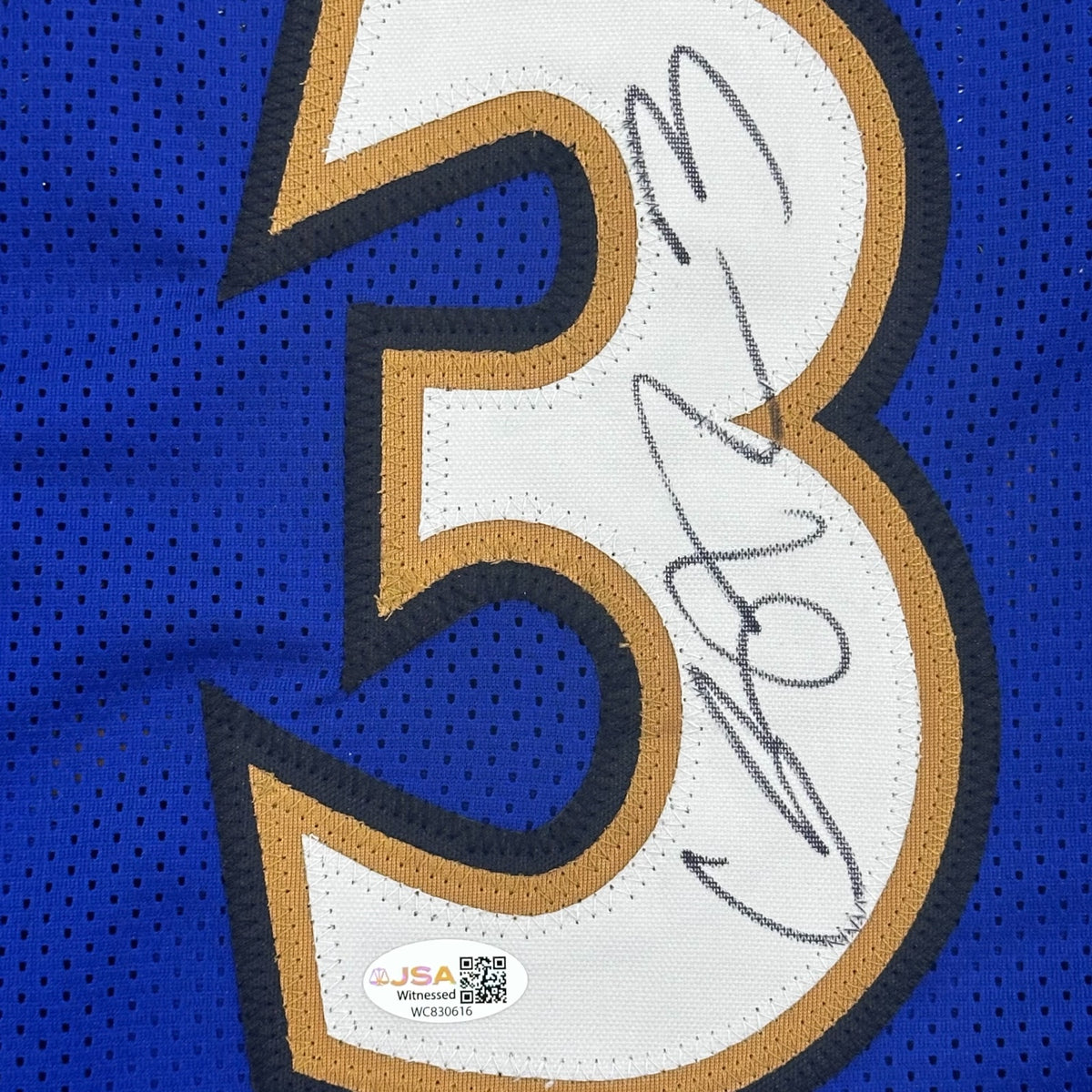 Caron Butler Autographed Washington (Blue #3) Custom Stitched Jersey - JSA
