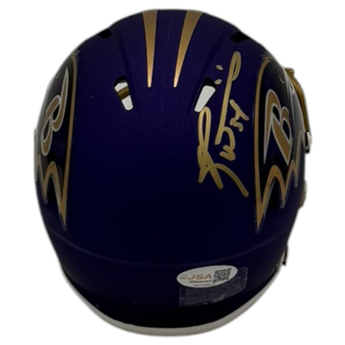 Ricky Williams Autographed Baltimore Ravens (Purple Rising) Mini Helmet - JSA