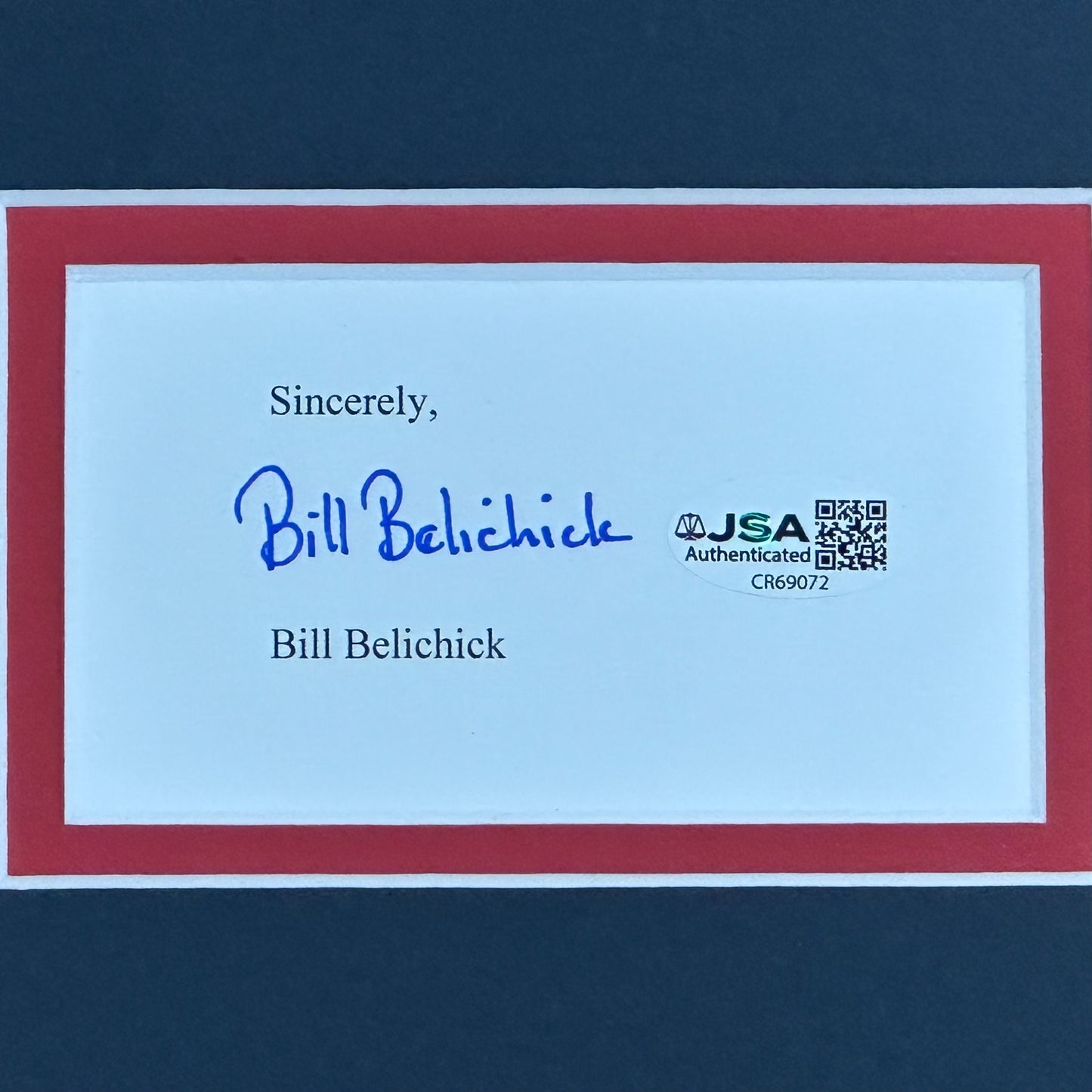 Bill Belichick Autographed New England Patriots (Super Bowl Trophy) "Signature Series" Frame - JSA