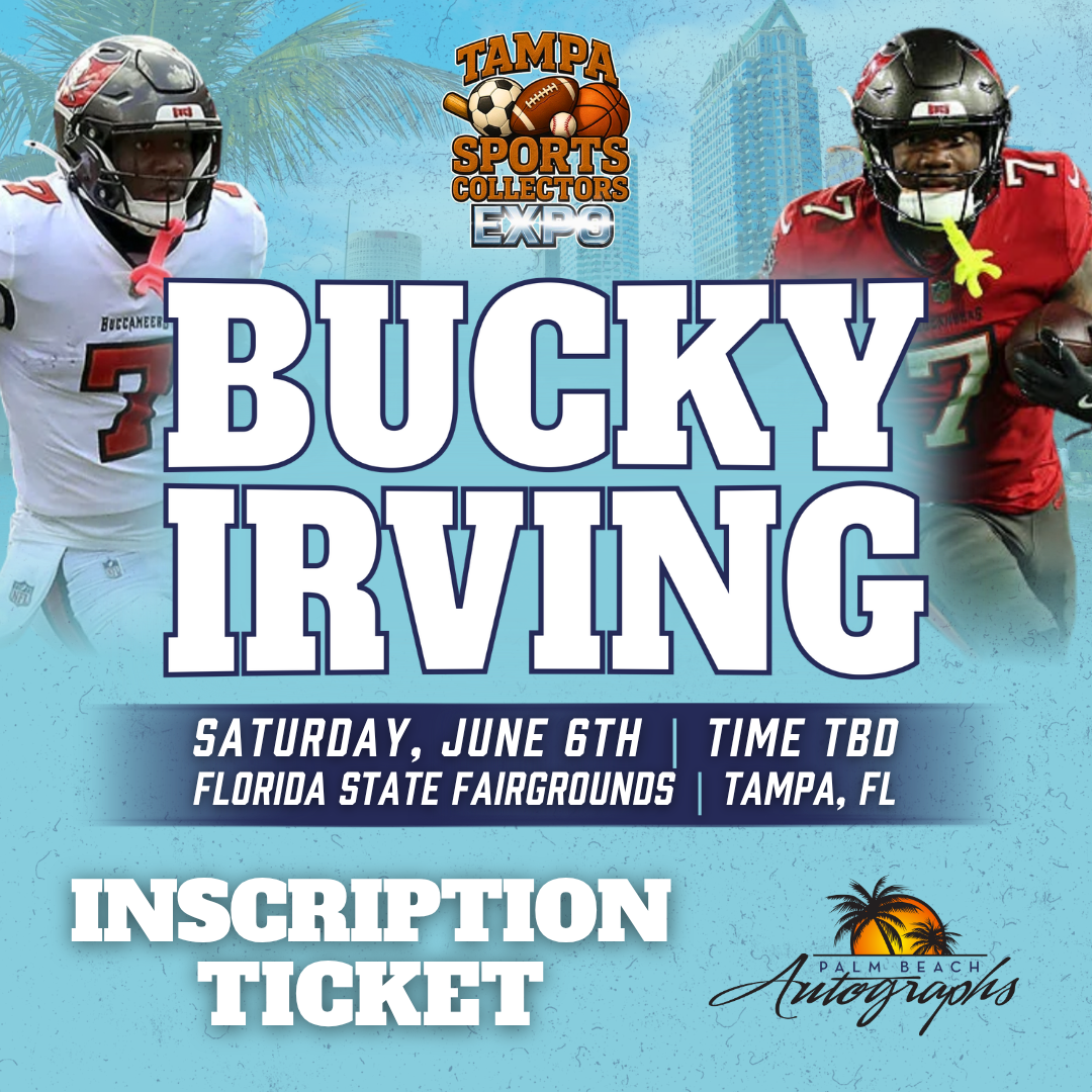 BUCKY IRVING Tampa Bay Buccaneers In-Person Autograph Event at Tampa Bay Sports Collectors Expo Public Signing Event - June 6th, 2026