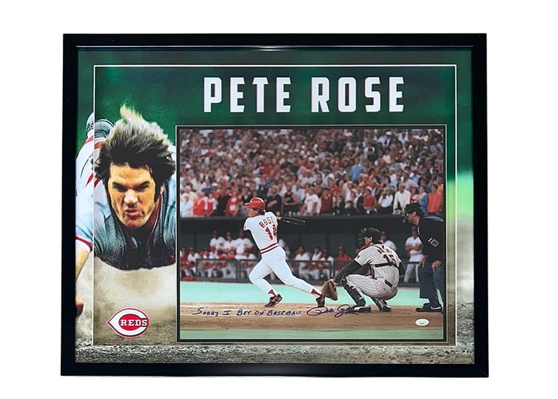 Pete Rose Autographed Framed "I'm Sorry I Bet On Baseball" 16x20 Photo - JSA