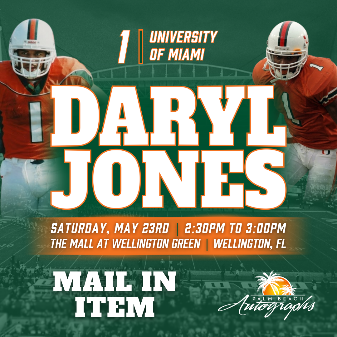 DARYL JONES In-Store Miami Hurricanes Public Autograph Signing Event In Wellington At The Mall at Wellington Green - May 23rd, 2026