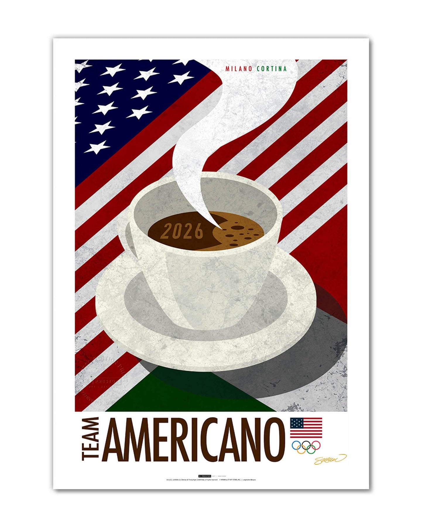 Minimalist Team USA 2026 Milano Cortina Limited Edition Print