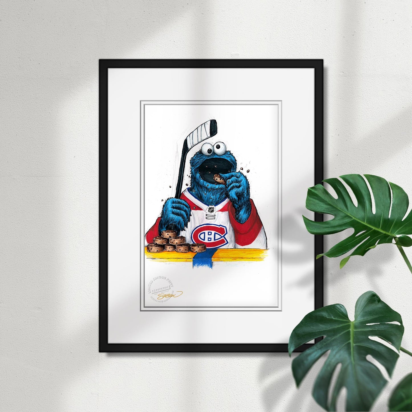 Cookie Monster x NHL Canadiens Limited Edition Art Print