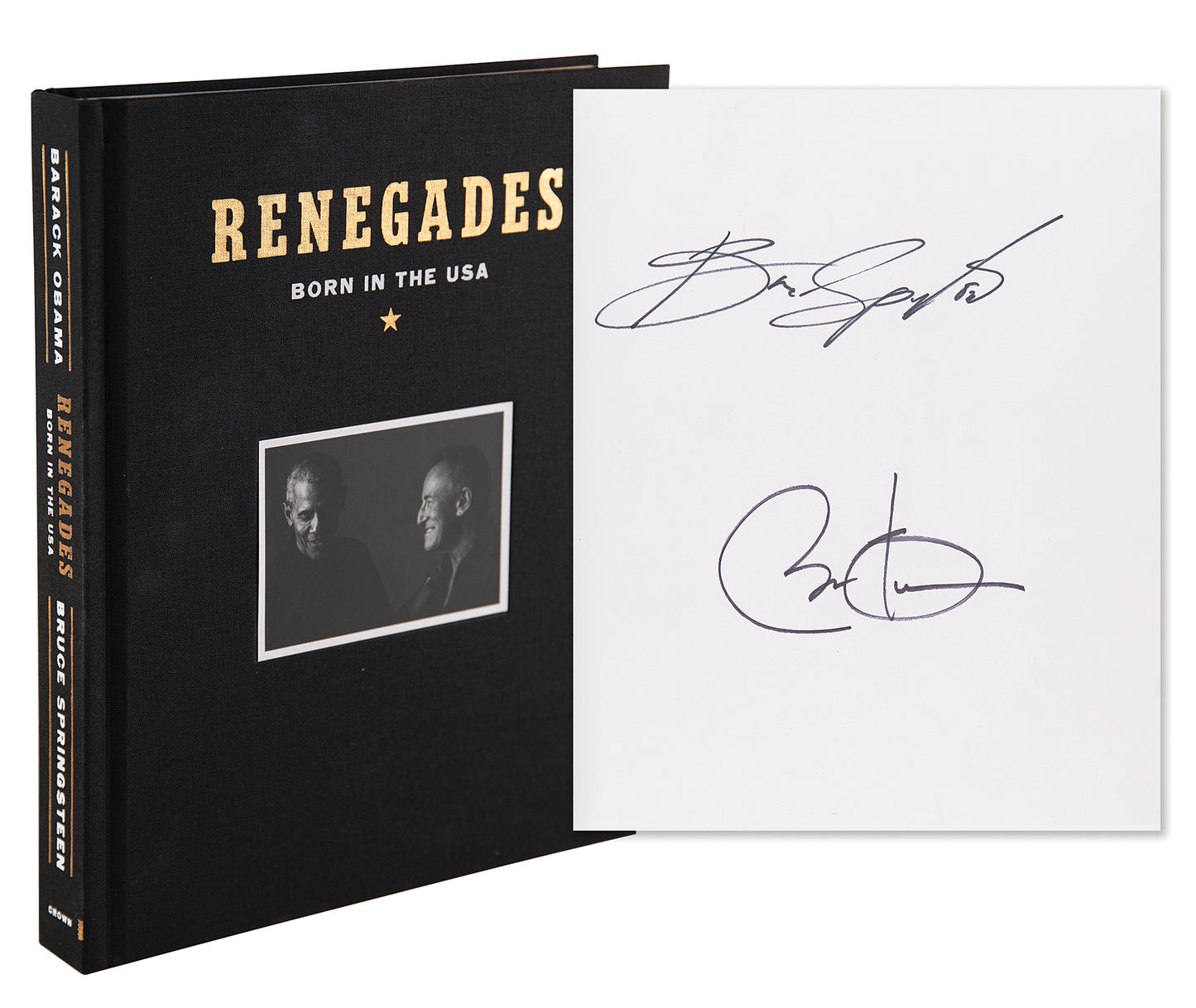 Barack Obama And Bruce Springsteen Autographed Renegades Born In The USA Deluxe Signed Edition Book