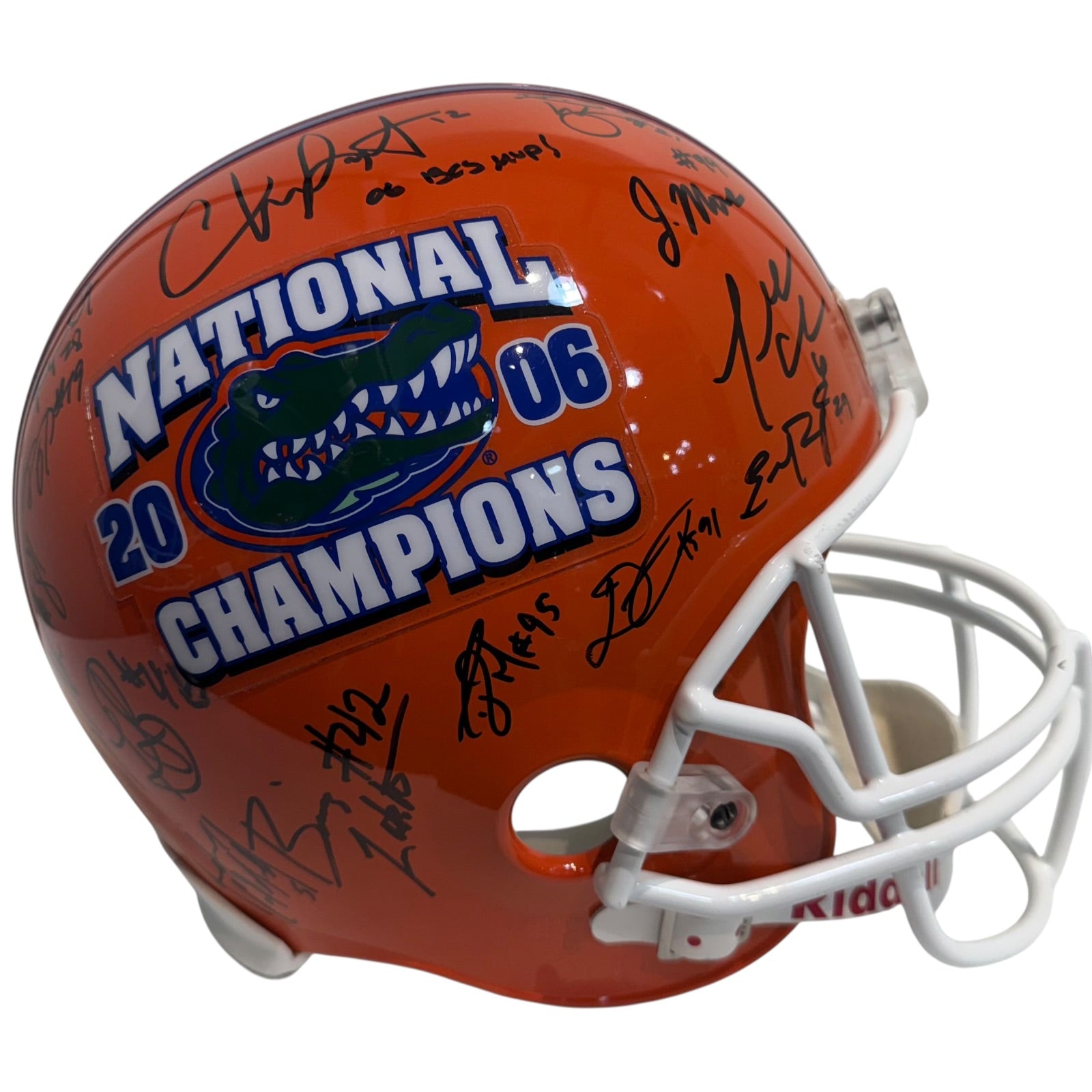 2006 Florida Gators National Championship Team And Urban Meyer Autographed Signed Florida Gators (Bcs Champs) Deluxe Full-Size Replica Helmet - 31 Signatures 