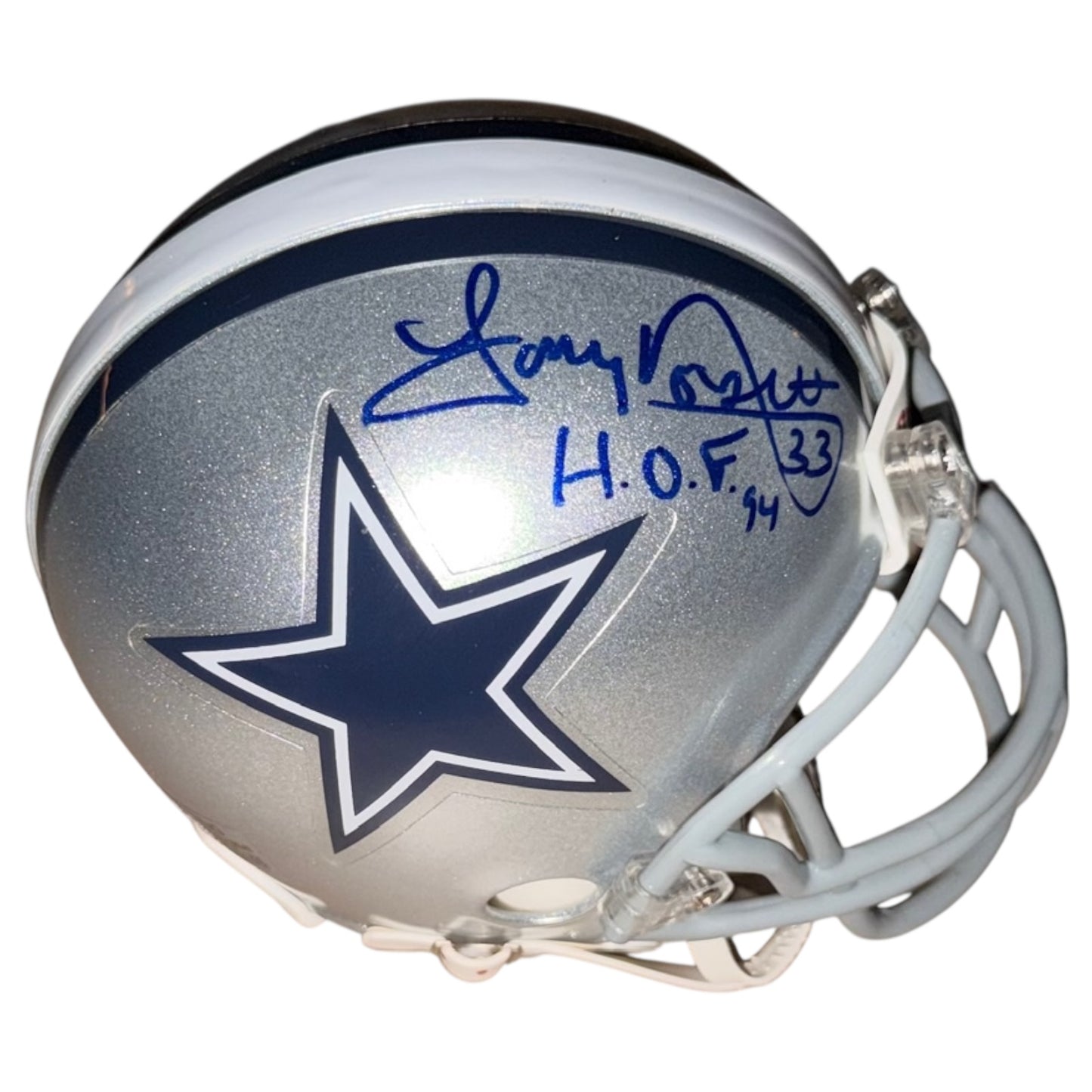 Tony Dorsett Autographed Dallas Cowboys Mini Helmet - JSA