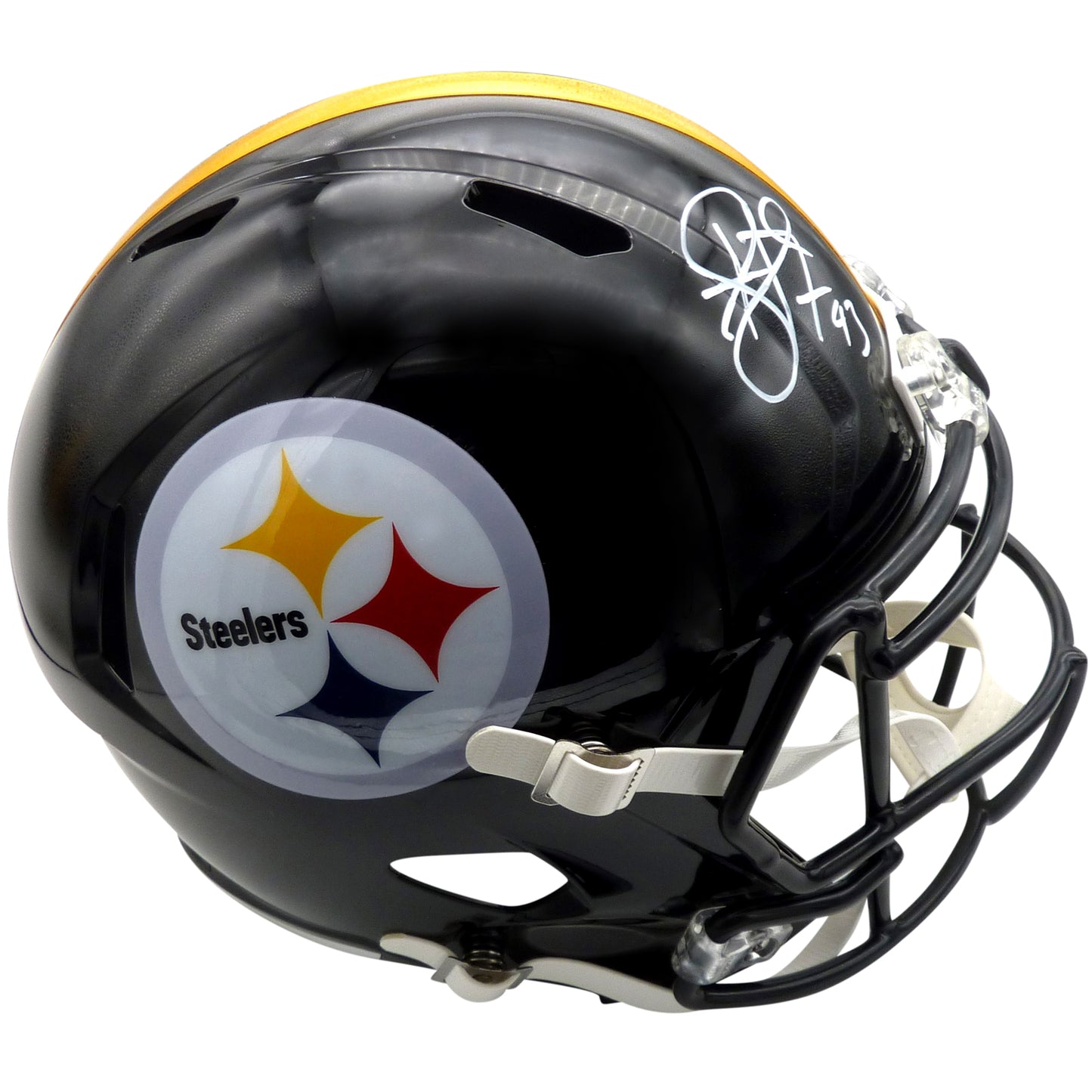 Troy Polamalu Autographed Pittsburgh Steelers Deluxe Replica Helmet - Beckett
