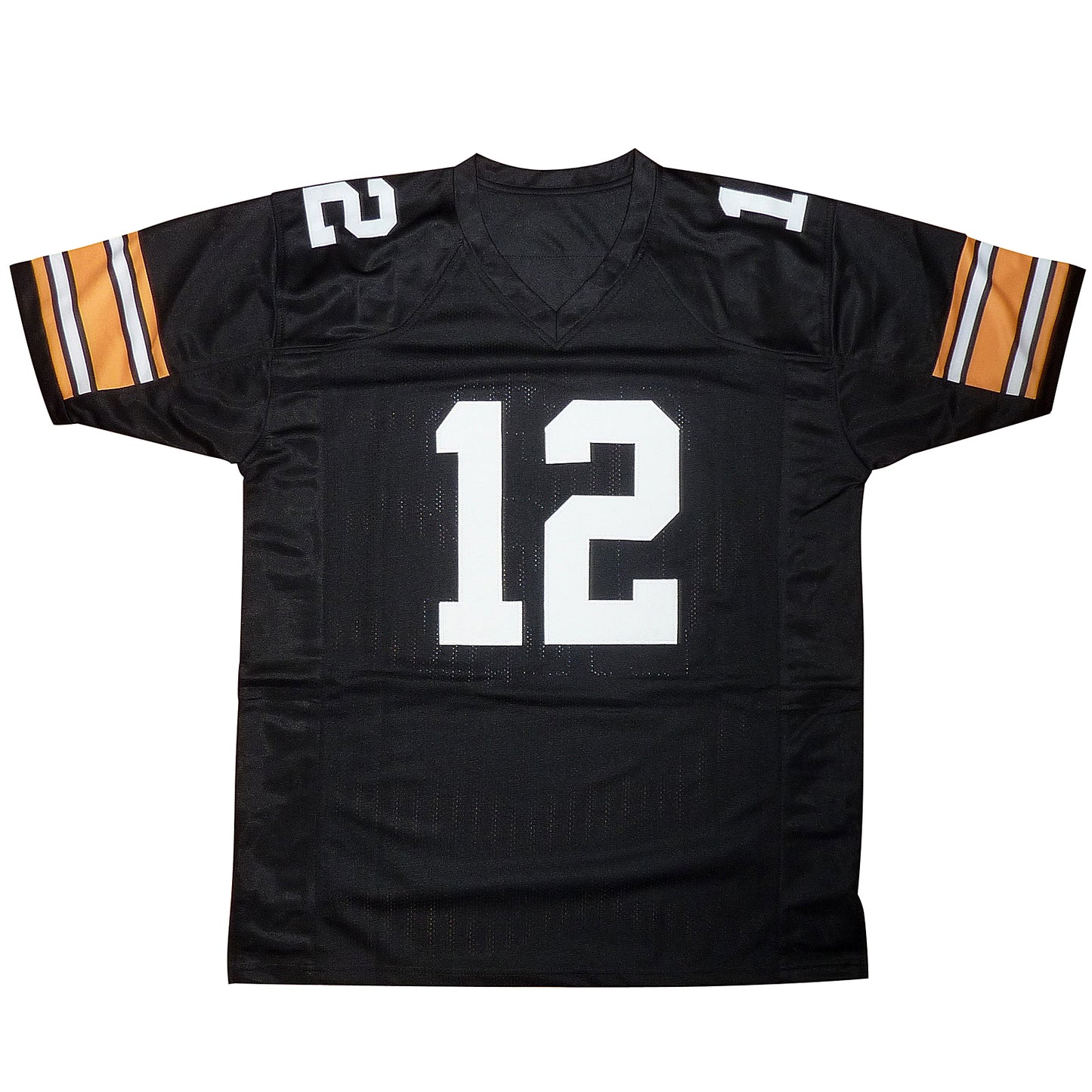 Terry Bradshaw Autographed Pittsburgh (Black #12) Custom Jersey - Beckett