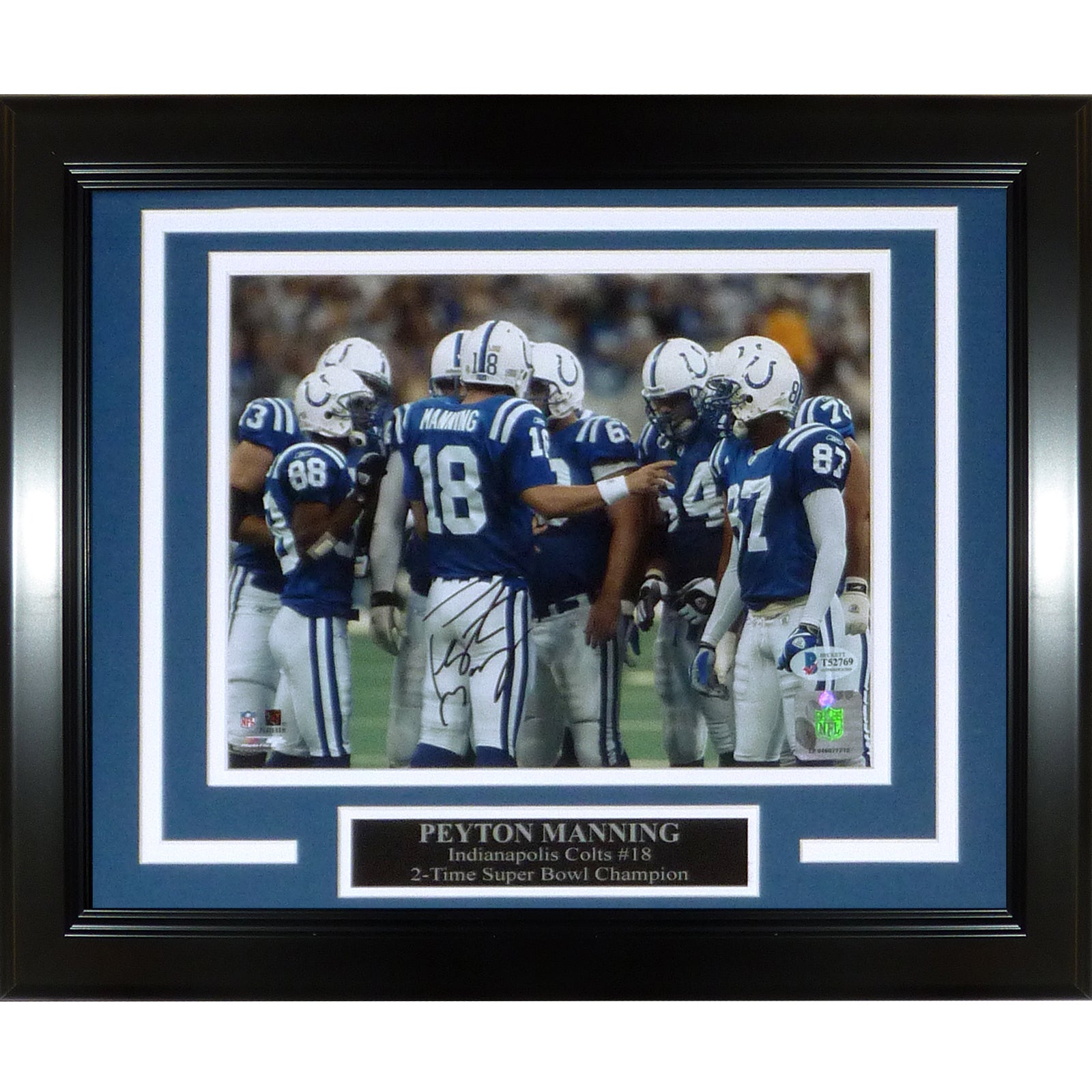 Peyton Manning Autographed Indianapolis Colts Deluxe Framed 8x10 Photo Beckett