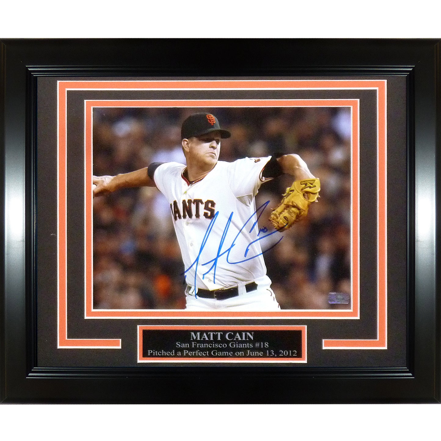 Matt Cain Autographed San Francisco Giants Deluxe Framed 8x10 Photo