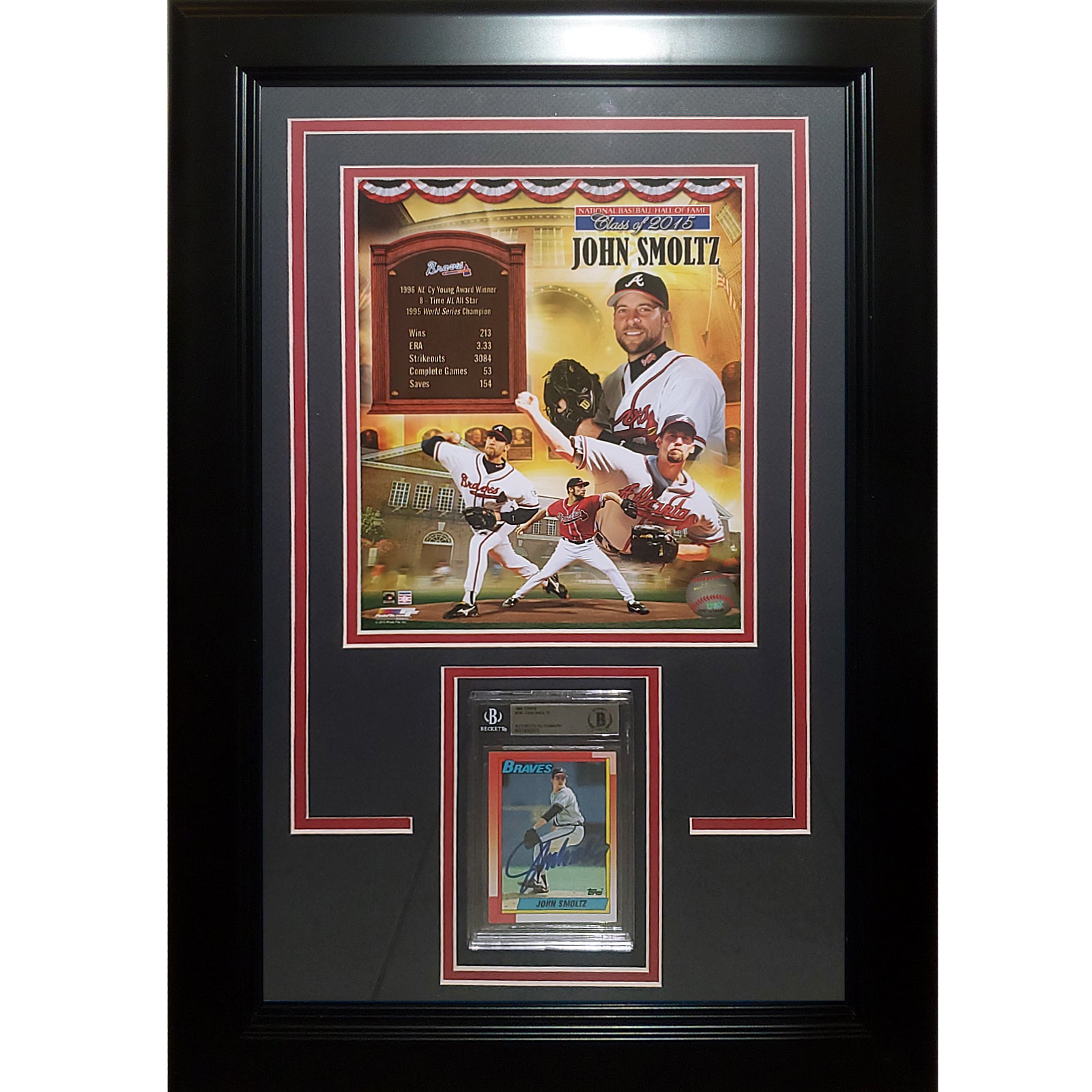 John Smoltz Signed Atlanta Braves Unframed 8x10 MLB Photo - Vertical Red Jersey Front