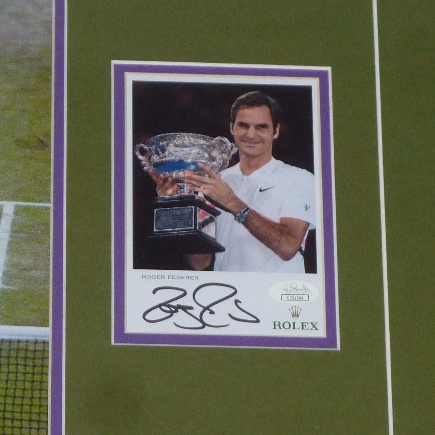 Rafael Nadal And Roger Federer Dual Autographed (2008 Wimbledon) Tennis Postcard Frame - JSA