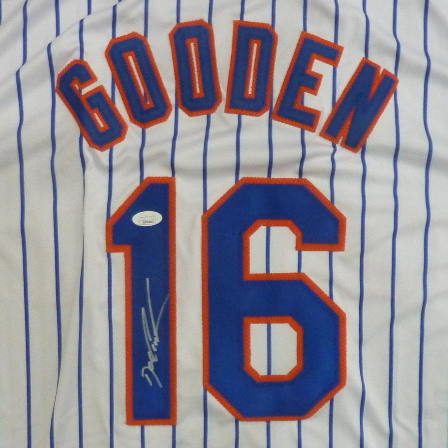 Dwight Gooden Autographed New York Mets (Pinstripe #16) Custom Jersey - JSA