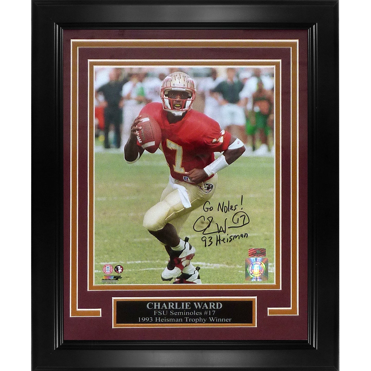 Charlie Ward Autographed FSU Florida State Seminoles Deluxe Framed 8x10 Photo Product Drop