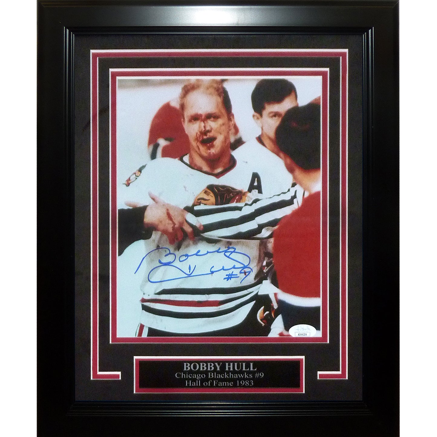 Bobby Hull Autographed Chicago Blackhawks (Blood Shot) Deluxe Framed 8x10 Photo - JSA