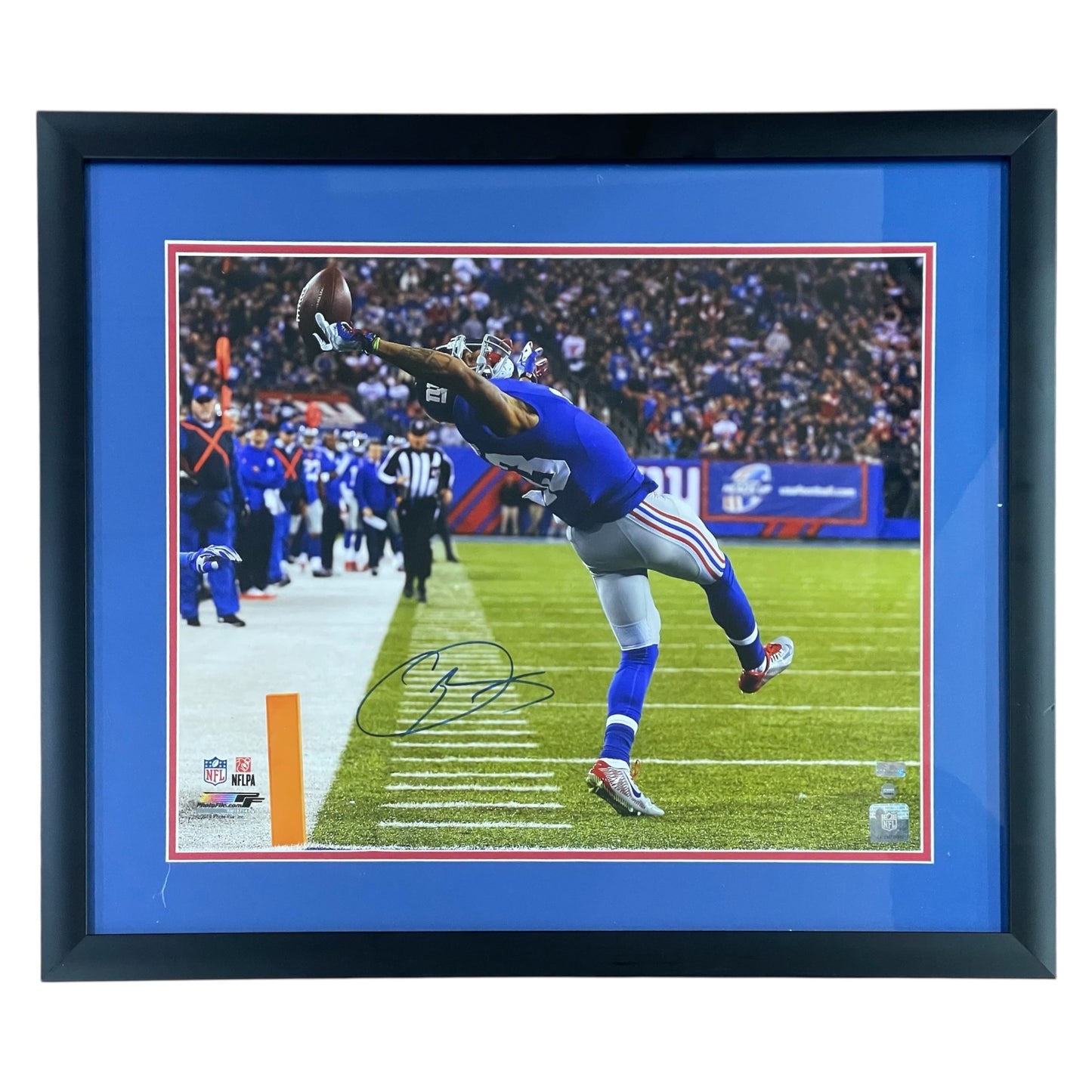 Odell Beckham Jr. Autographed New York Giants (The Catch) Deluxe Framed 16x20 Photo - Steiner