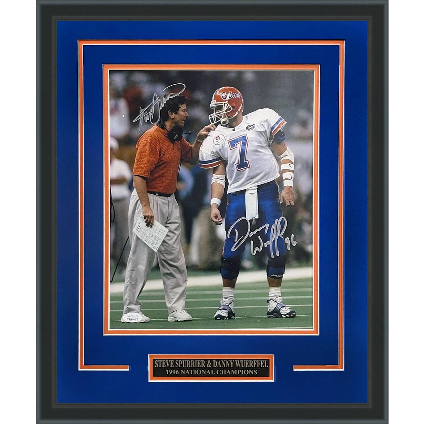 Steve Spurrier And Danny Wuerffel Autographed Florida Gators (Sugar Bowl) Deluxe Framed 11x14 Photo