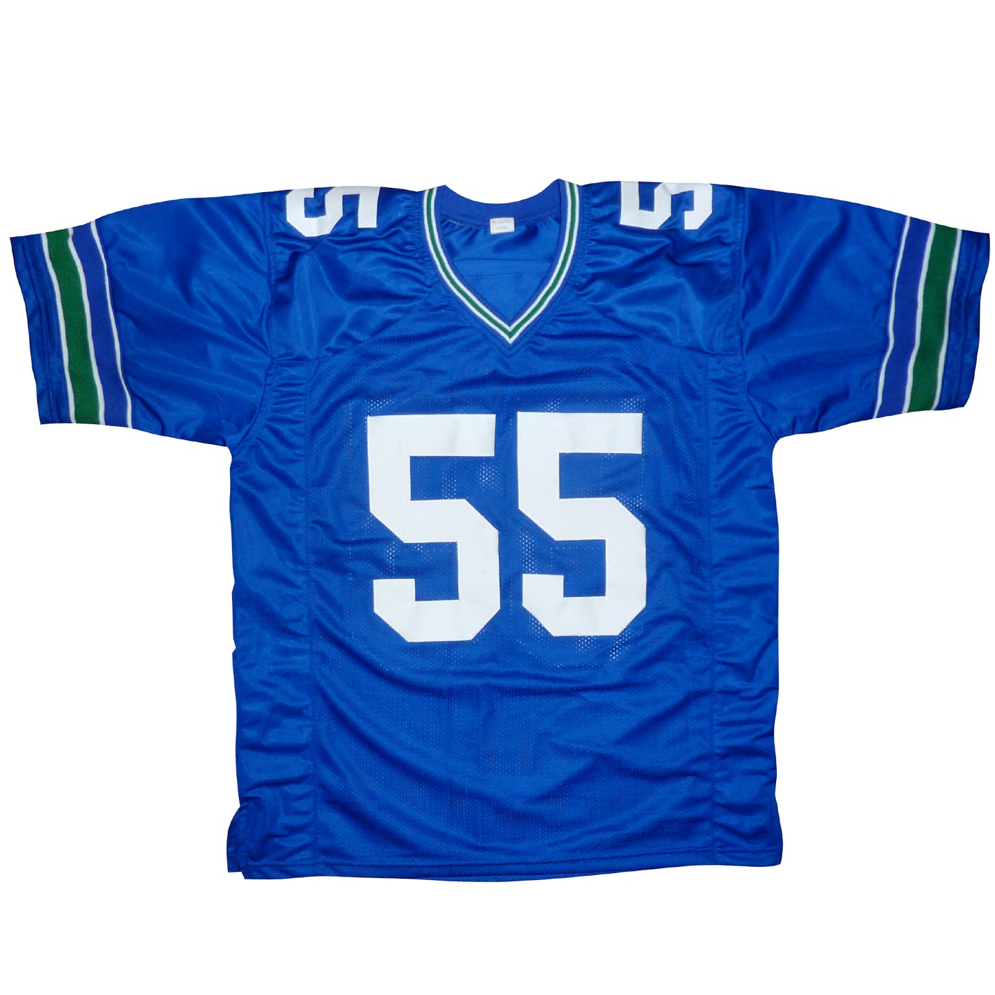 Brian Bosworth "The Boz" Autographed Seattle (Blue #55) Custom Jersey - JSA