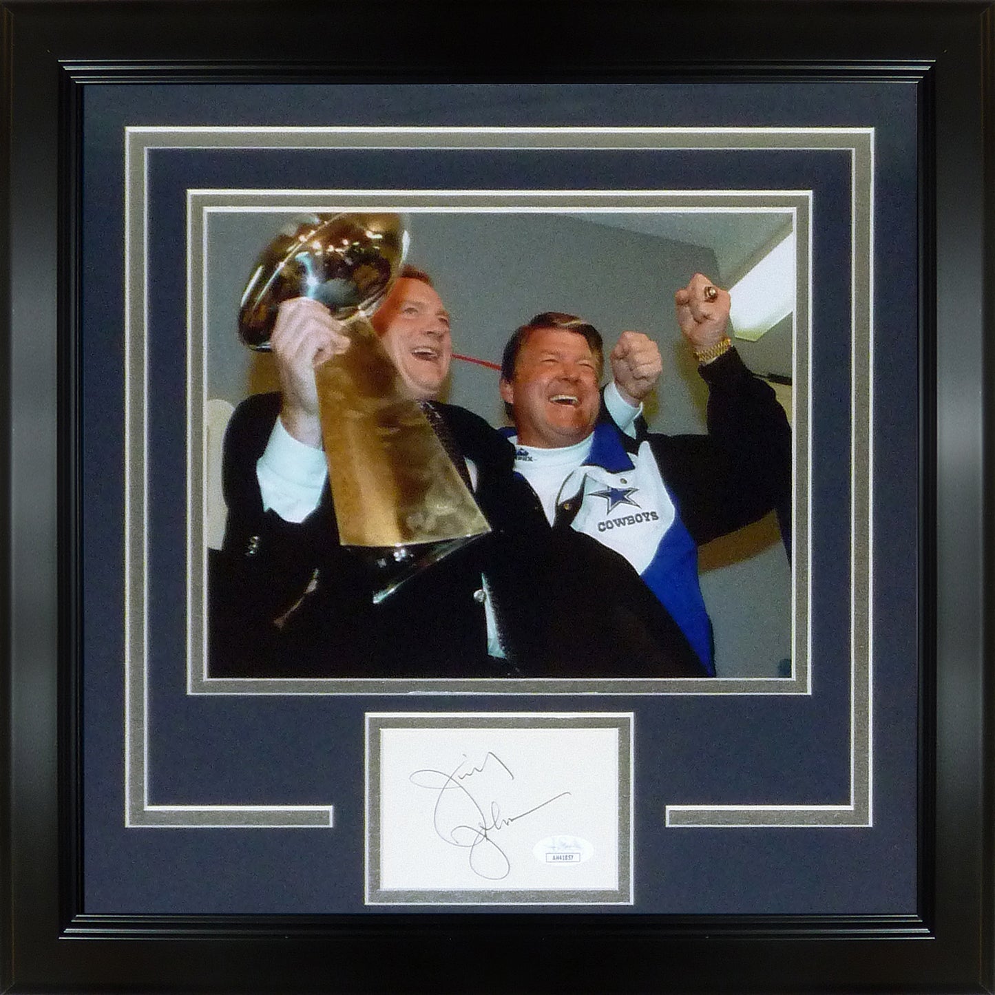 Jimmy Johnson Autographed Dallas Cowboys "Signature Series" Frame - JSA