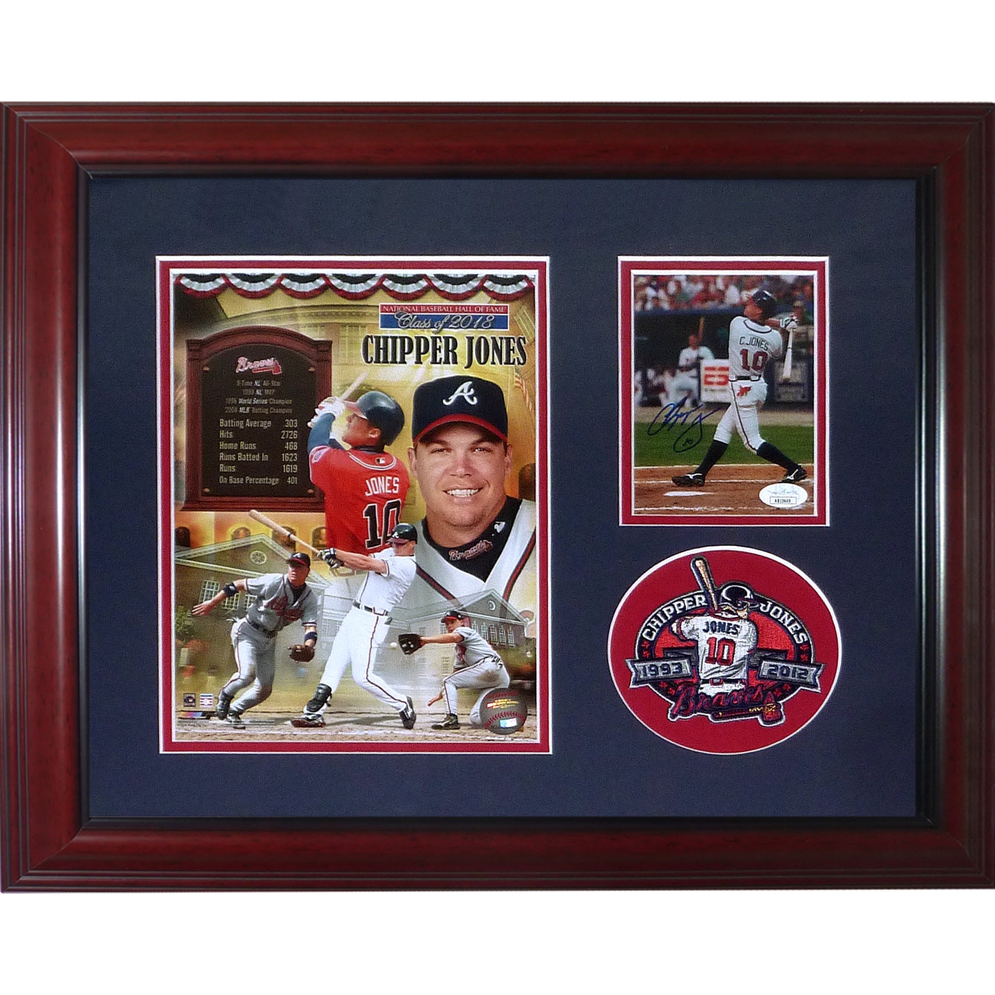 Chipper Jones Autographed Atlanta Braves (Final Season) Deluxe Framed Tribute Piece - JSA