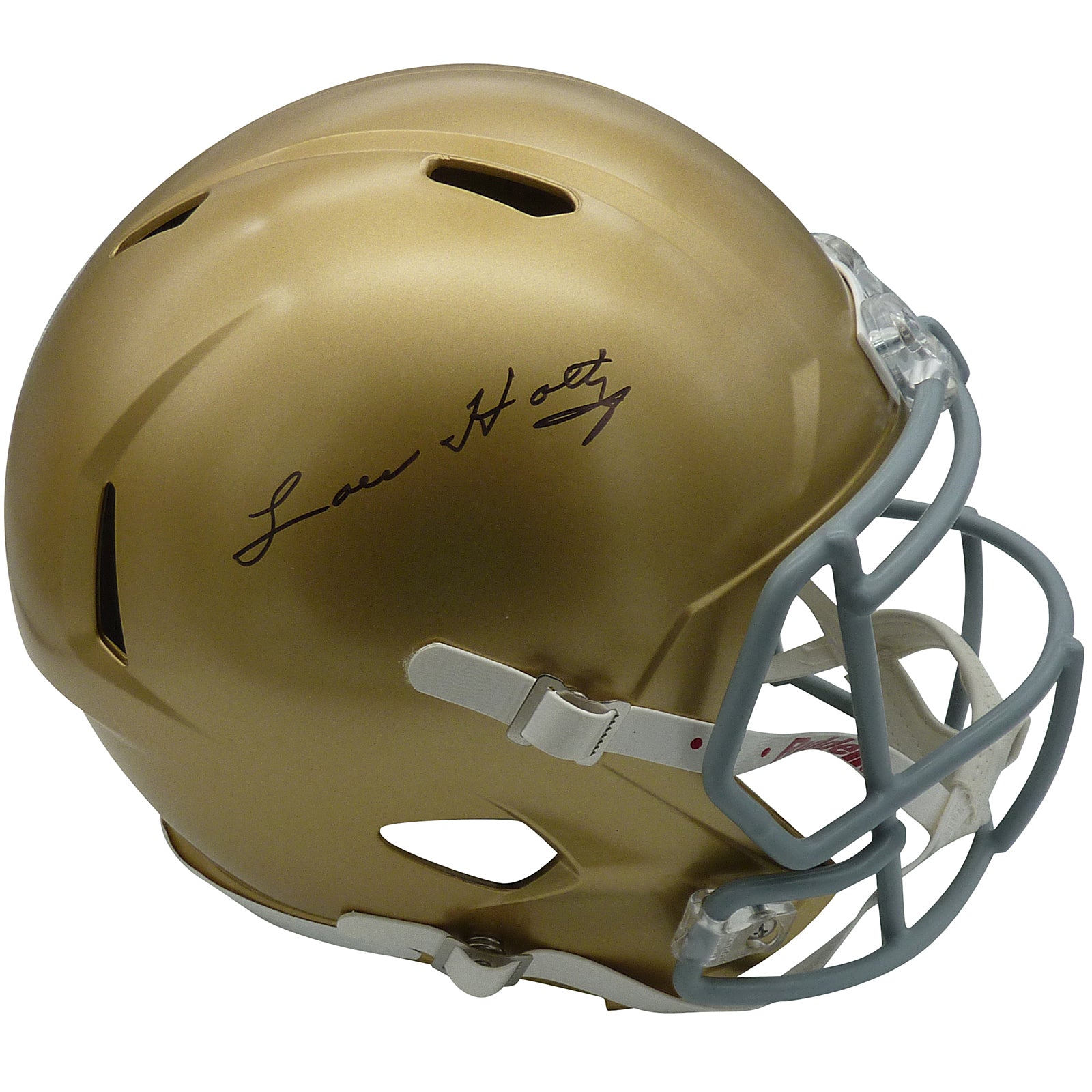 Lou Holtz Autographed Notre Dame Fighting Irish Deluxe Full-Size Replica Helmet - Steiner