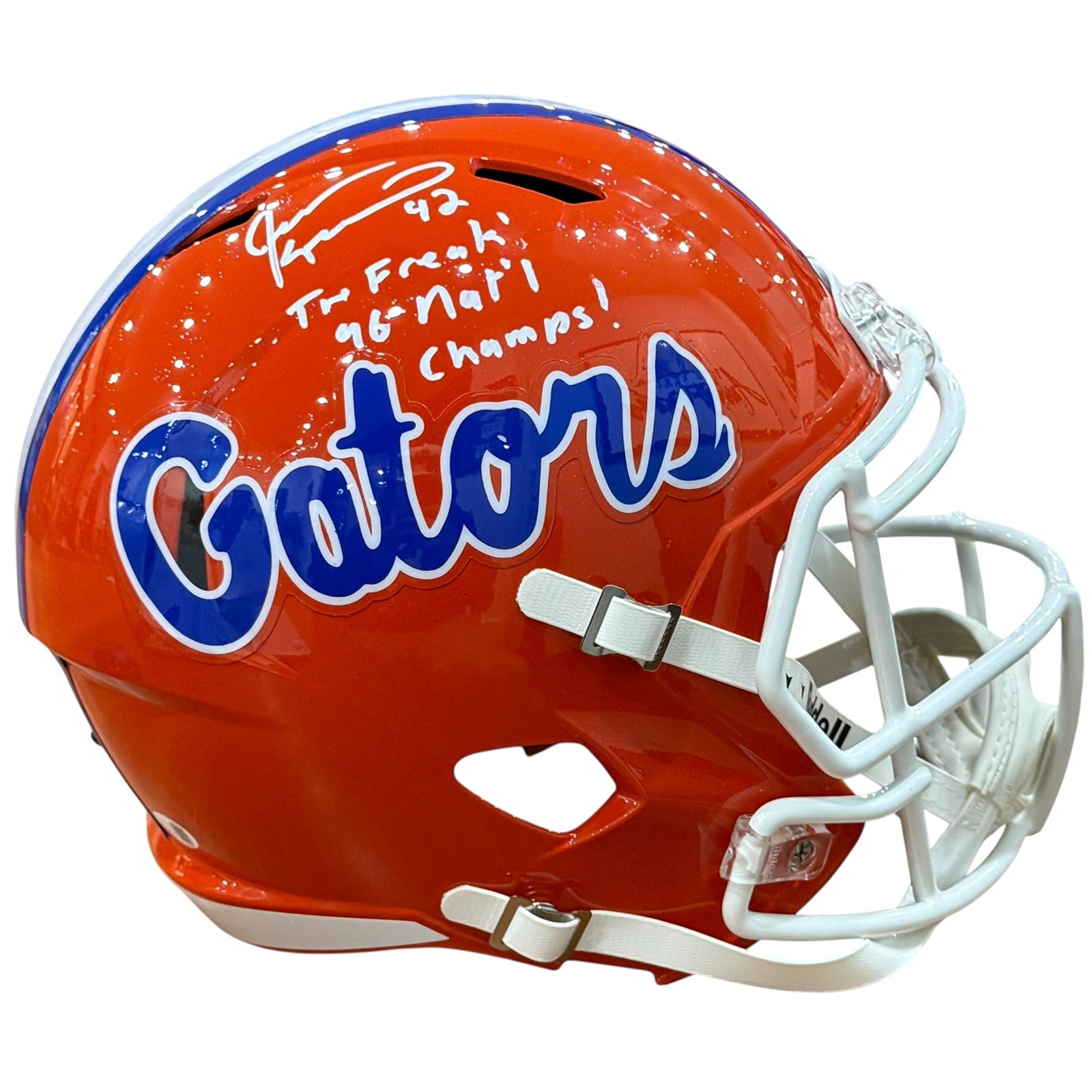 Jevon Kearse Autographed Signed Florida Gators (Speed) Deluxe Full-Size Replica Helmet With The Freak, 96 Natl Champs 
