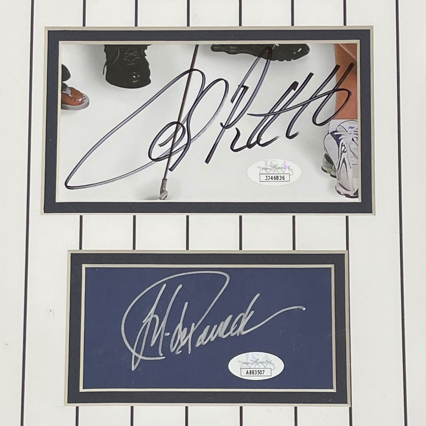 Derek Jeter, Andy Pettitte, Jorge Posada And Mariano Rivera Autographed New York Yankees (Core Four) Deluxe Framed Cut Piece with Patches - JSA